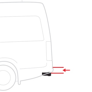 Vertical distance from hitch to rear doors.